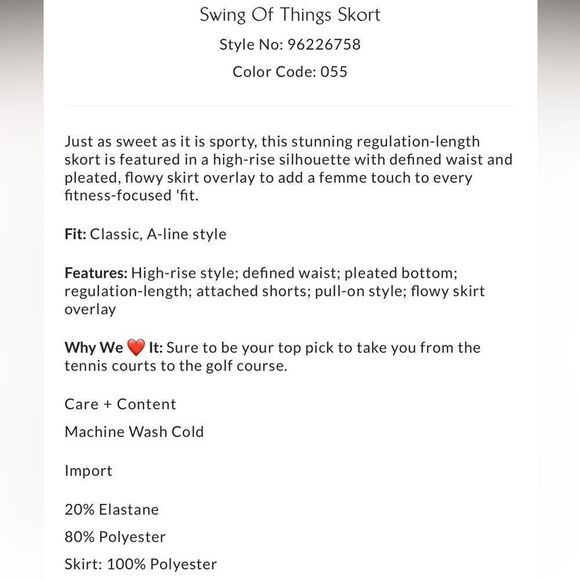 Free People FP Movement Swing of Things  Skort in Black - Picture 4 of 6